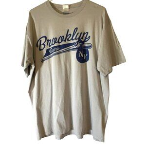 Port & Company Men's Graphic Brooklyn Bums Baseball Crew Neck Tee Sz 2XL Gray